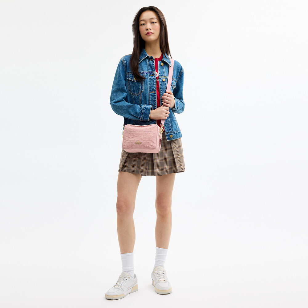 Coach Outlet Carey Crossbody Bag In Signature Pink Denim - Picture 6 of 15